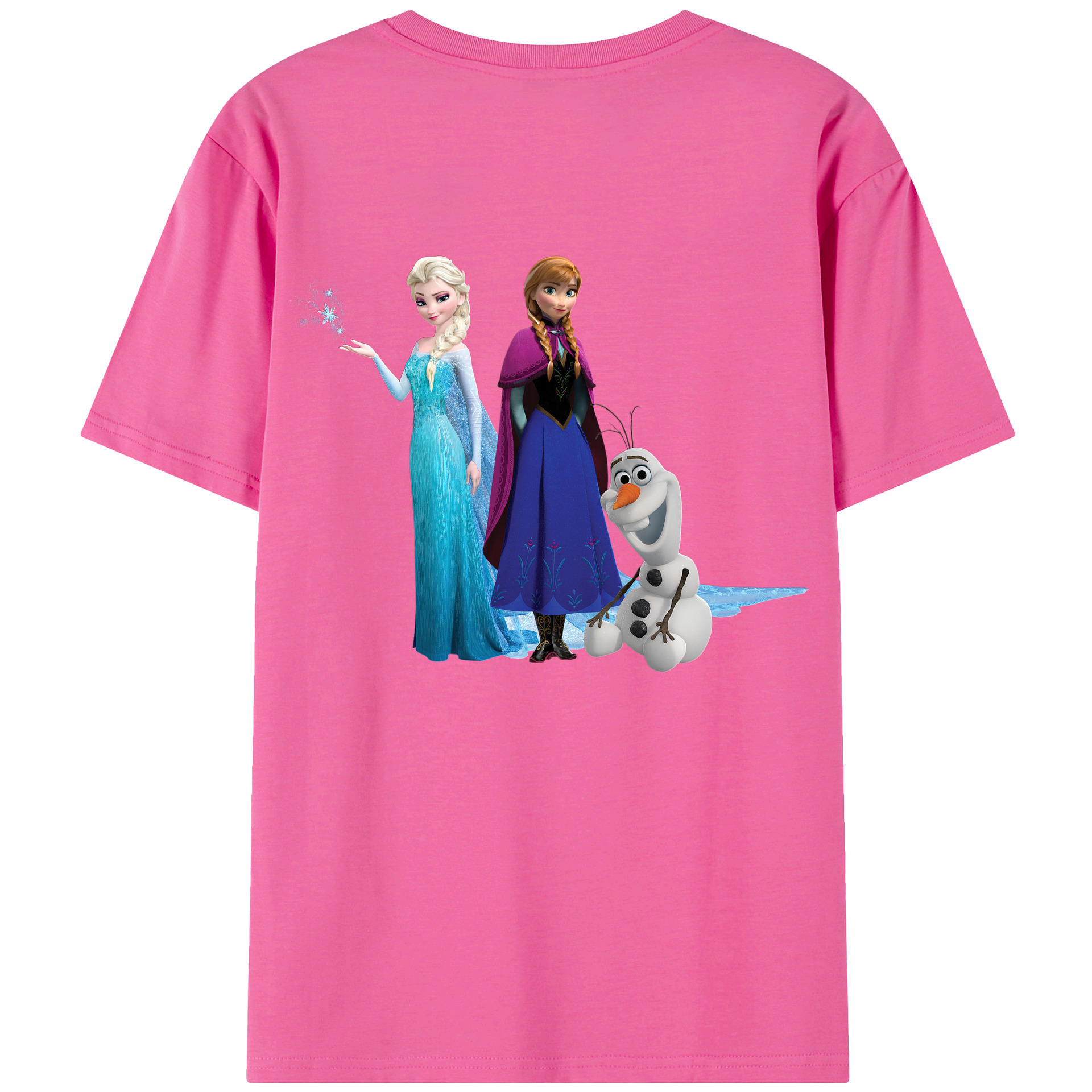 （画像用） アナと雪の女王 アンナ エルサ Frozen Anna Elsa レディース半袖Tシャツ(バックプリント)